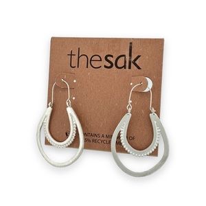 The Sak - Silver Tone U Shaped Oblong Hoop Earrings